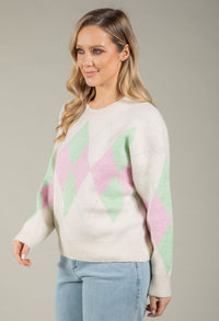 Soft Touch Argyle Knit Jumper