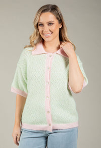 Colour Block Knit Cardigan