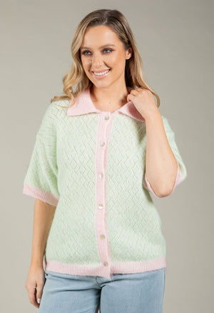 Colour Block Knit Cardigan