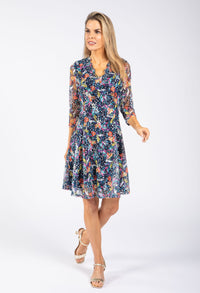Scalloped Neck Floral Lace Dress