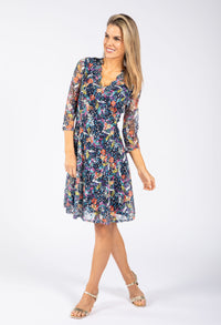 Scalloped Neck Floral Lace Dress