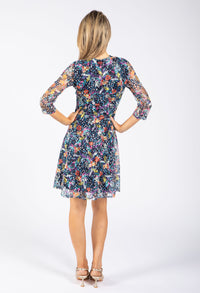 Scalloped Neck Floral Lace Dress