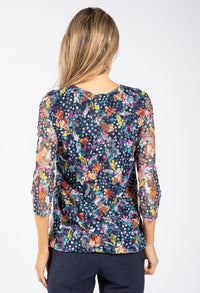 Scalloped Neck Floral Lace Top