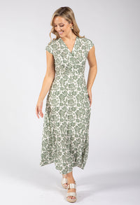 Floral Print Sleeveless Wrap Midi Dress