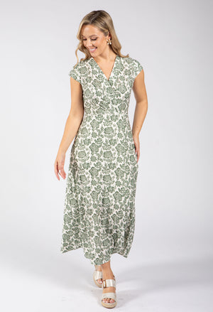 Floral Print Sleeveless Wrap Midi Dress
