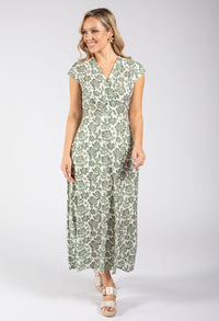 Floral Print Sleeveless Wrap Midi Dress