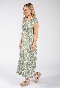 Floral Print Sleeveless Wrap Midi Dress