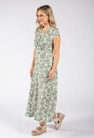 Floral Print Sleeveless Wrap Midi Dress