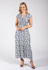 Floral Print Sleeveless Wrap Midi Dress