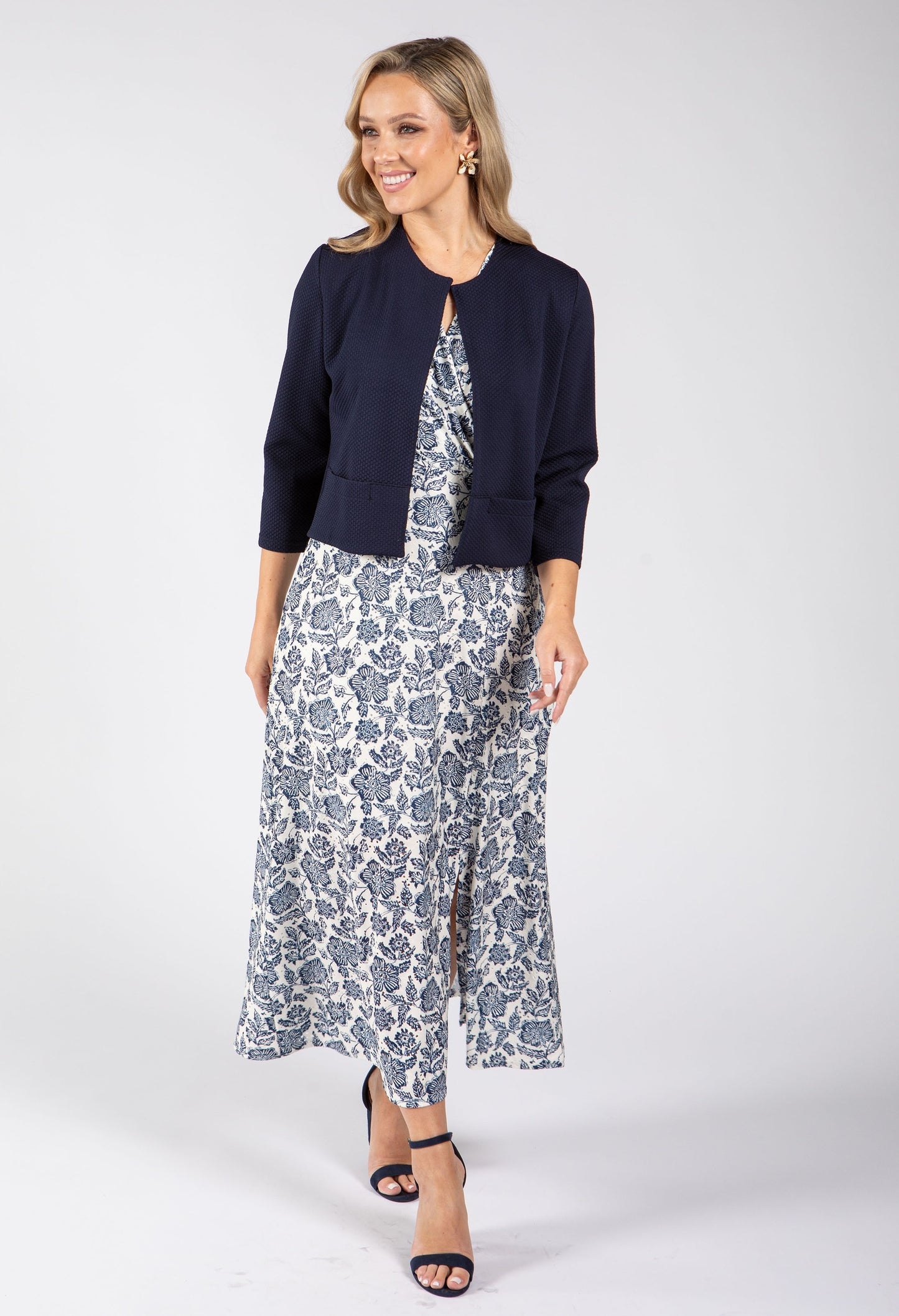 Floral Print Sleeveless Wrap Midi Dress