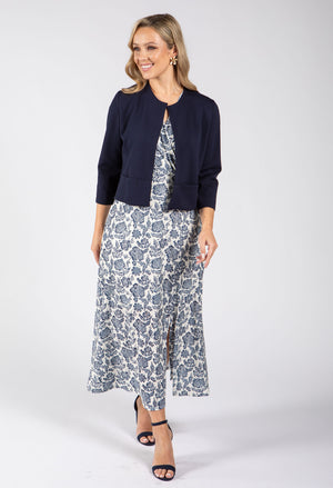 Floral Print Sleeveless Wrap Midi Dress