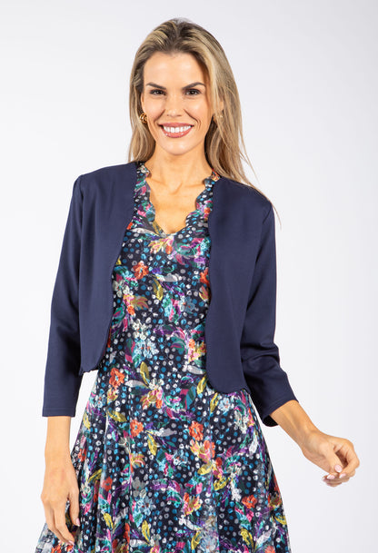 Scalloped Hem Open Jacket