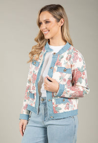 Floral Design Knit Cardigan