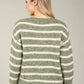 Gold Button Striped Knit Jumper