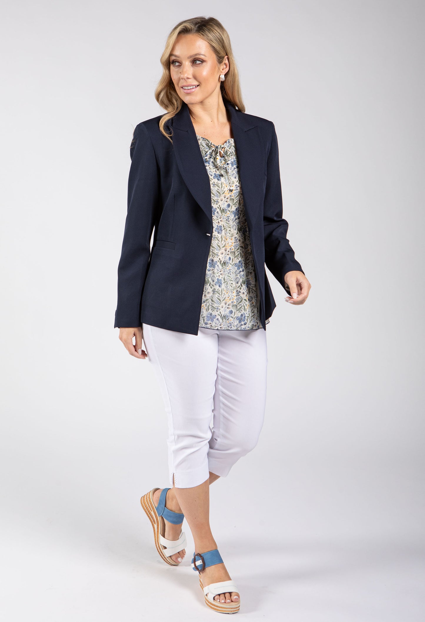 Floral Print Plisse Pleated Top