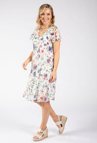 Floral Print Lace Short Dress