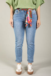 Satin Belt Detail Jeans
