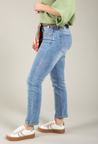 Satin Belt Detail Jeans