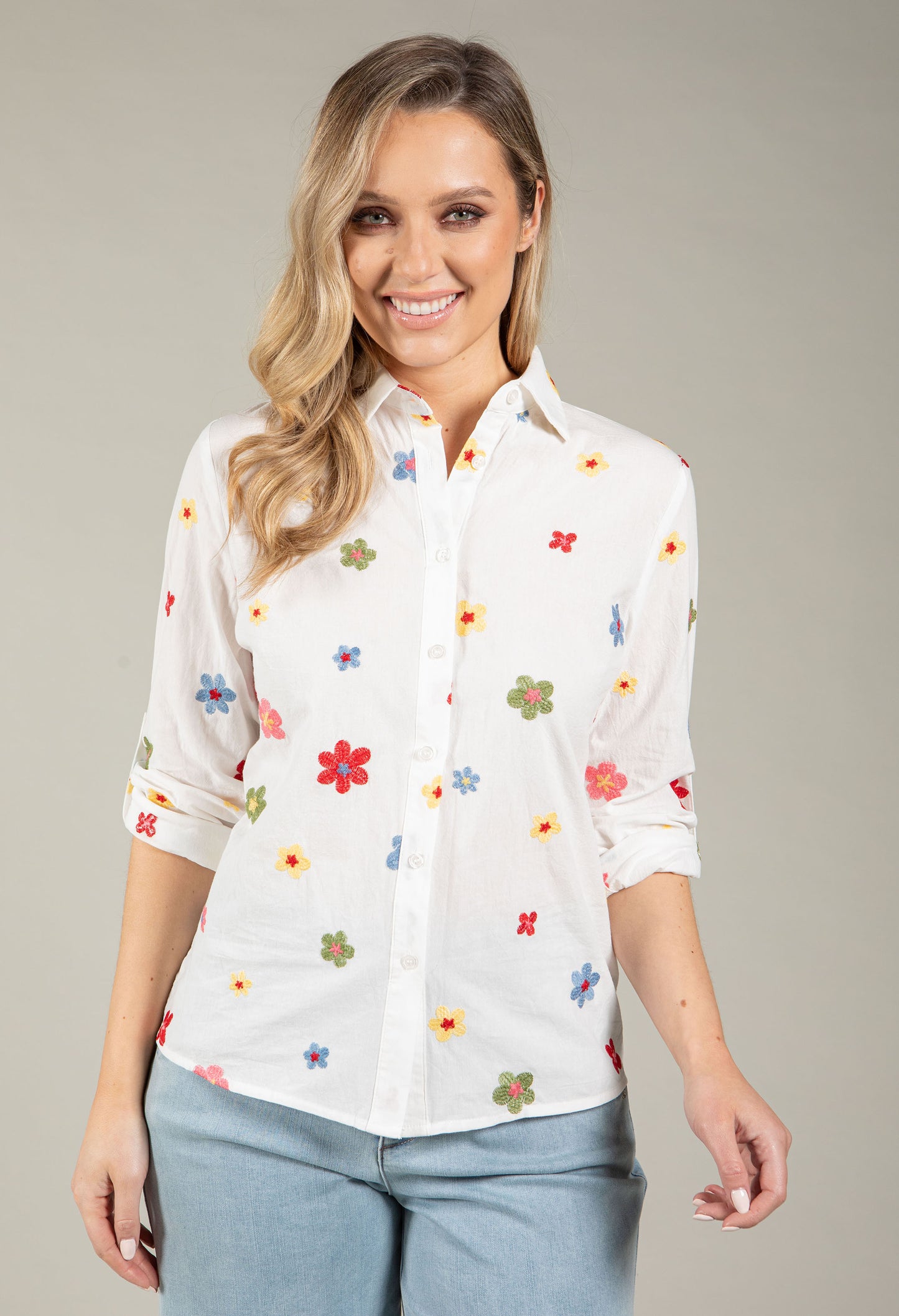 Floral Embroidered Shirt