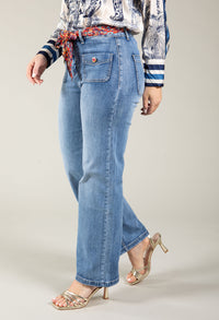 Scarf Belt Wide Leg Jeans