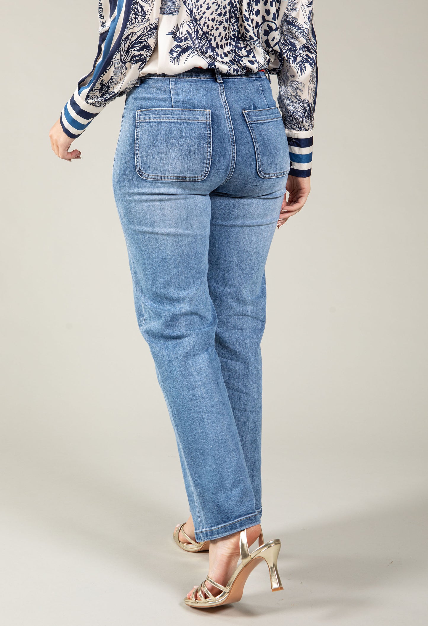 Scarf Belt Wide Leg Jeans