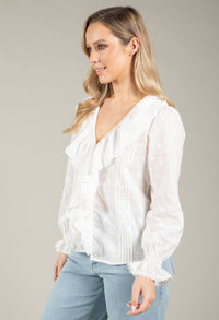 Ruffle V-Neck Blouse