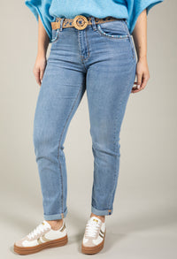 Wide Leg Beaded Jeans