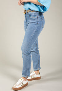 Wide Leg Beaded Jeans