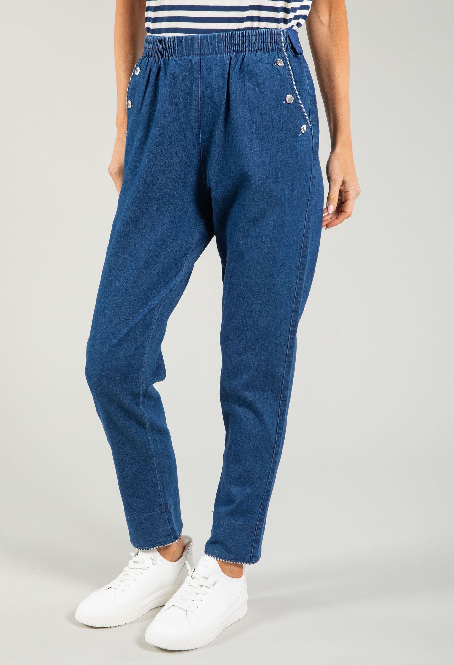 Pull-On Denim Look Trousers
