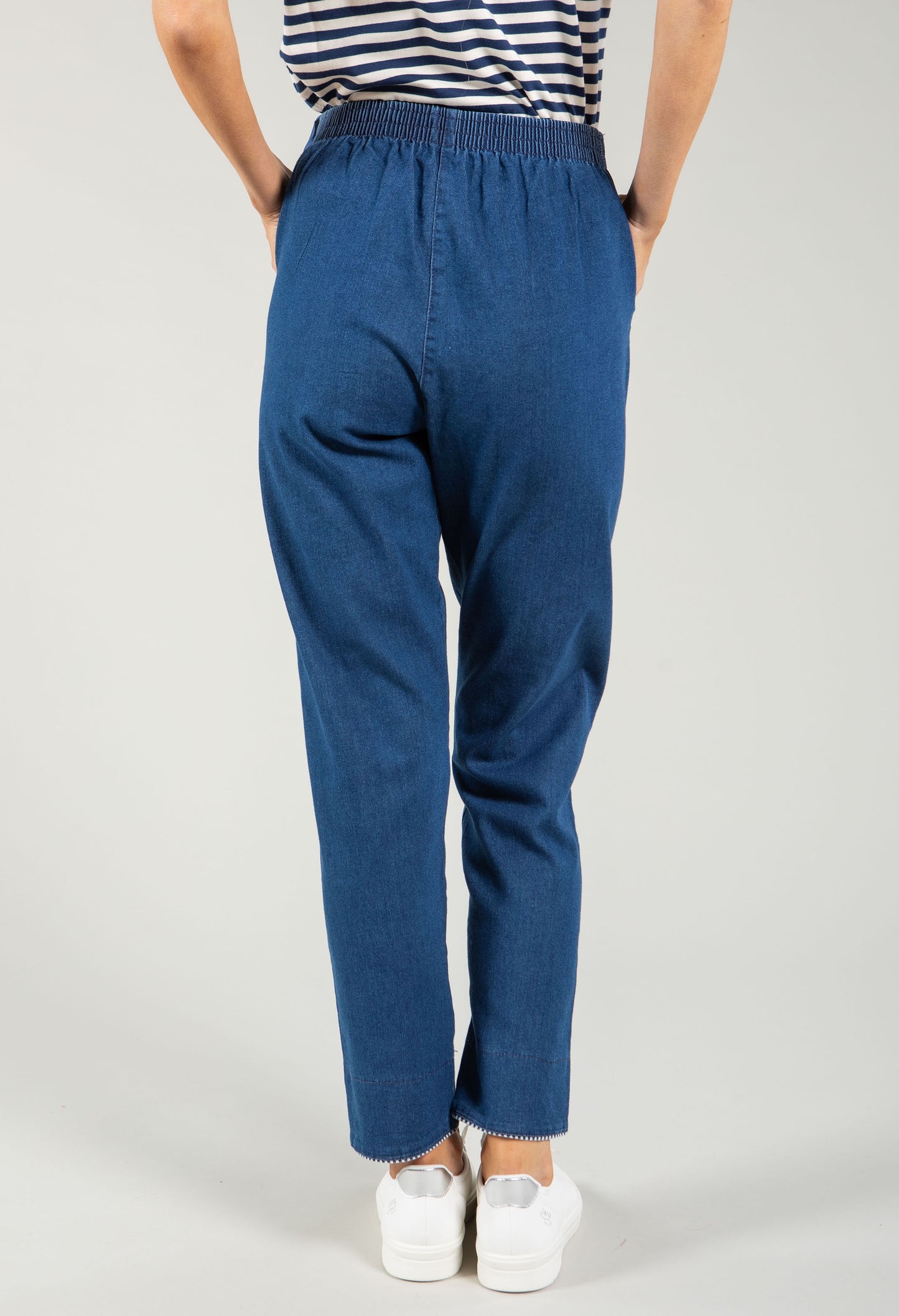 Pull-On Denim Look Trousers
