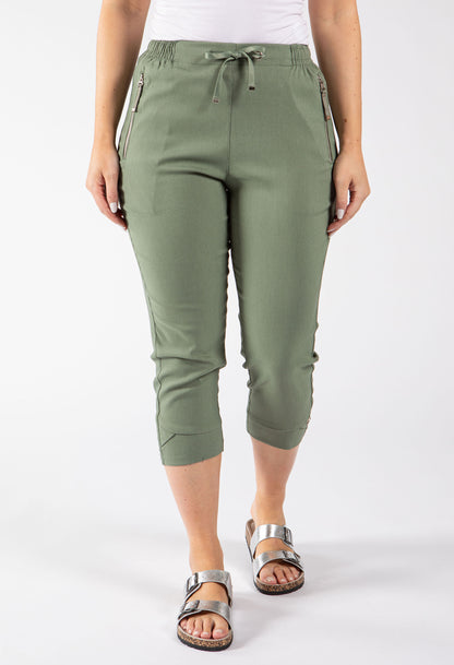 Zip Pocket Capri Trousers