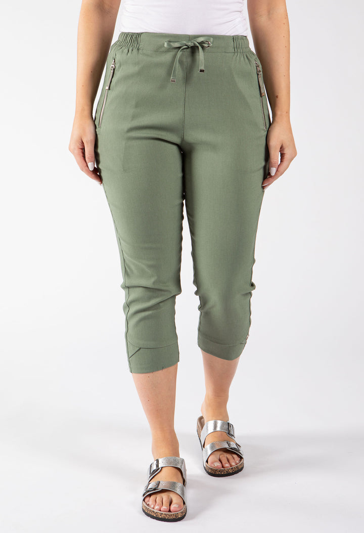 Zip Pocket Capri Trousers