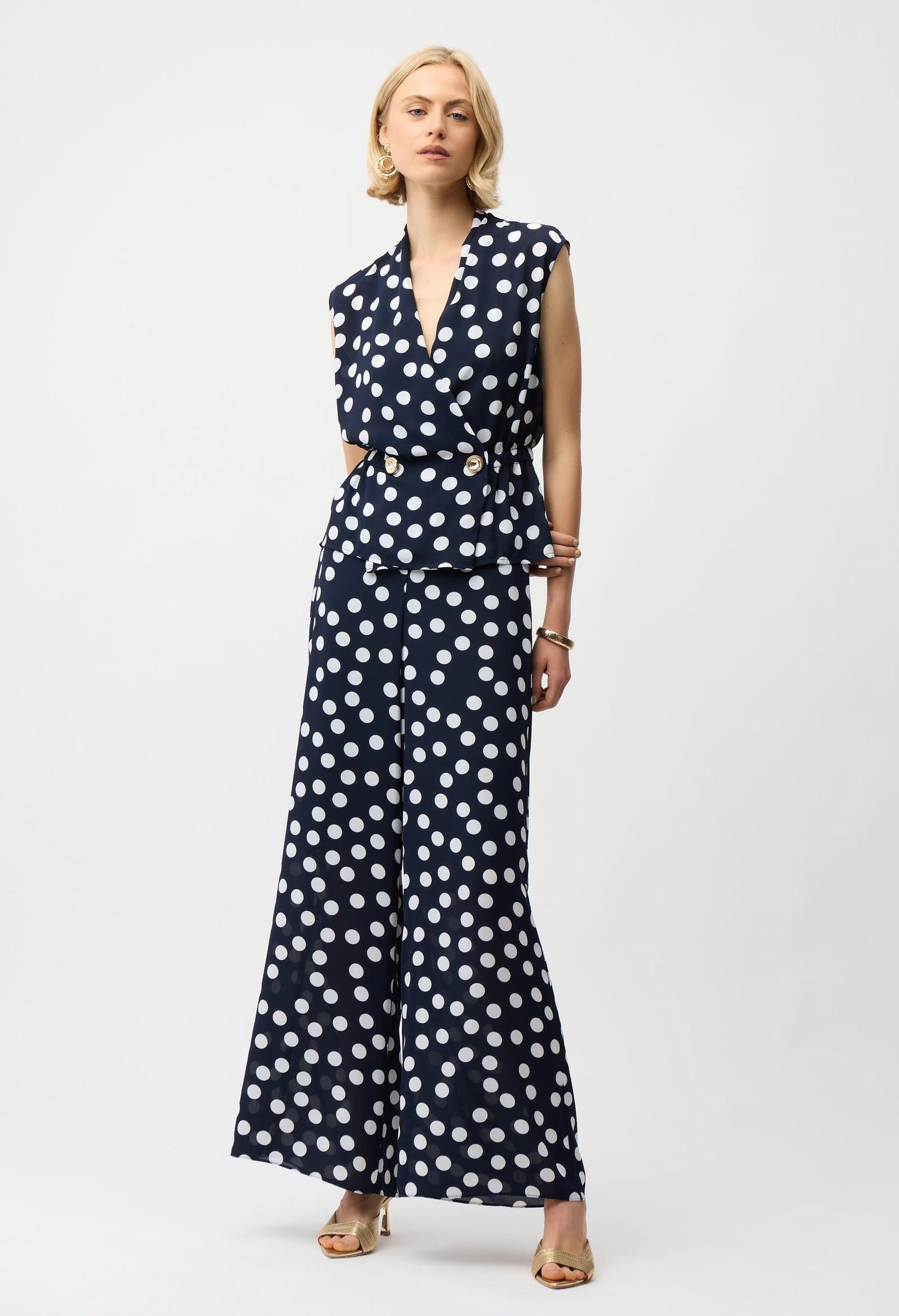 Polka Dot V-neck Top