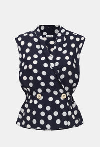 Polka Dot V-neck Top