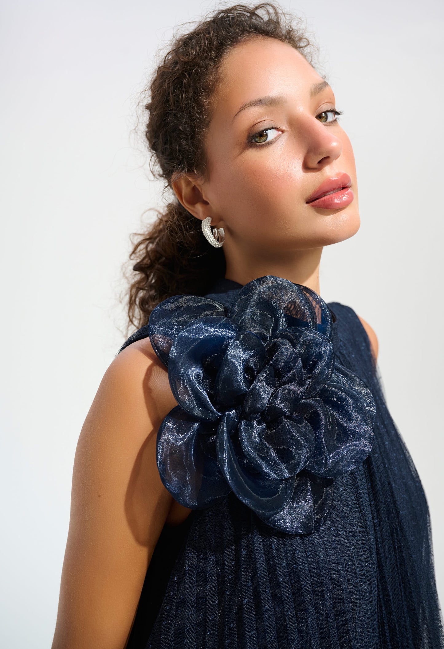 High-neck A-line Dress