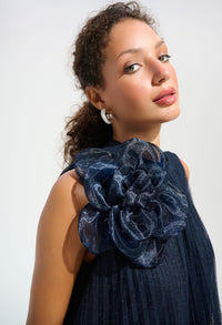 High-neck A-line Dress