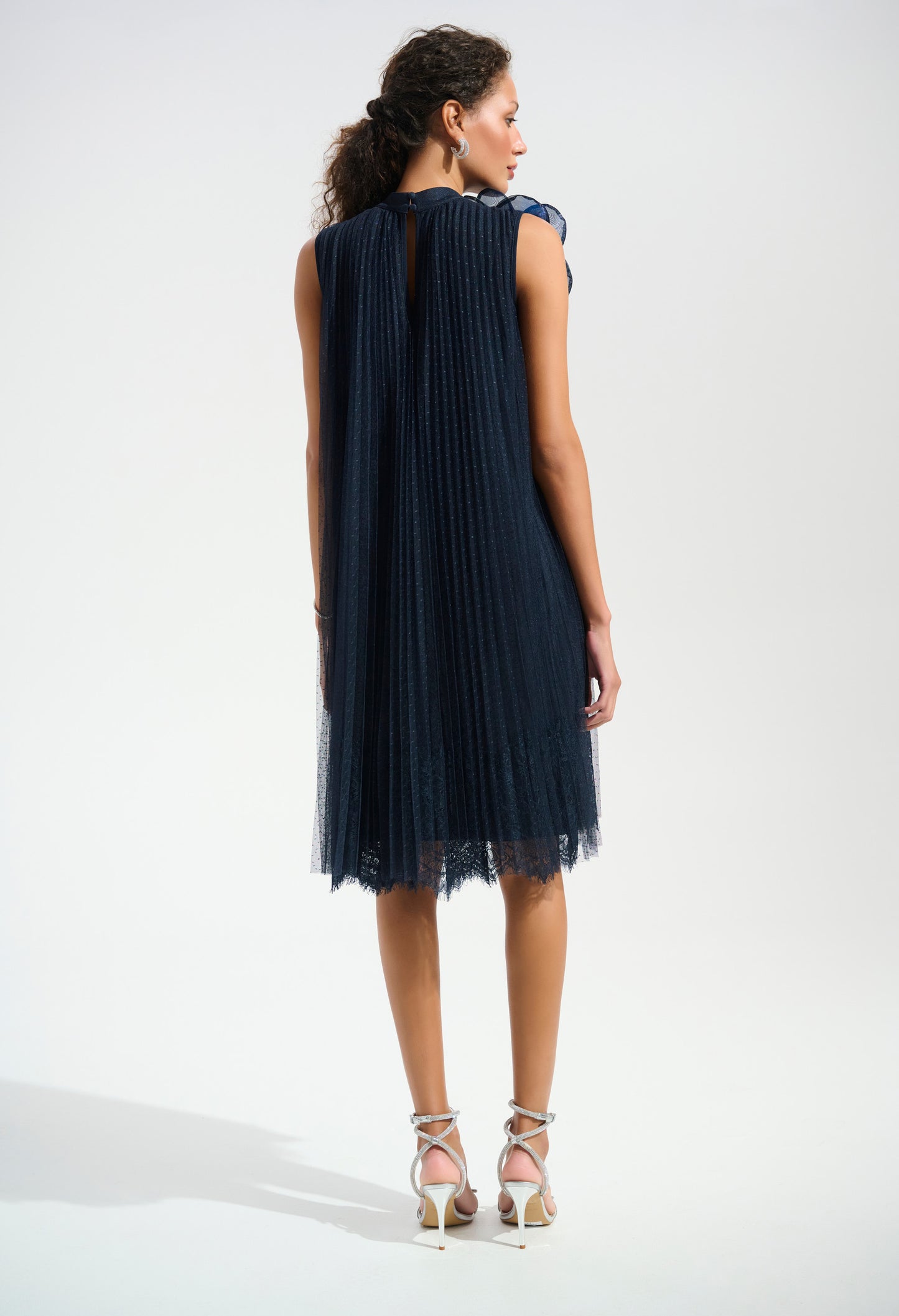 High-neck A-line Dress