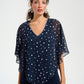 Polka Dot V-neck Blouse