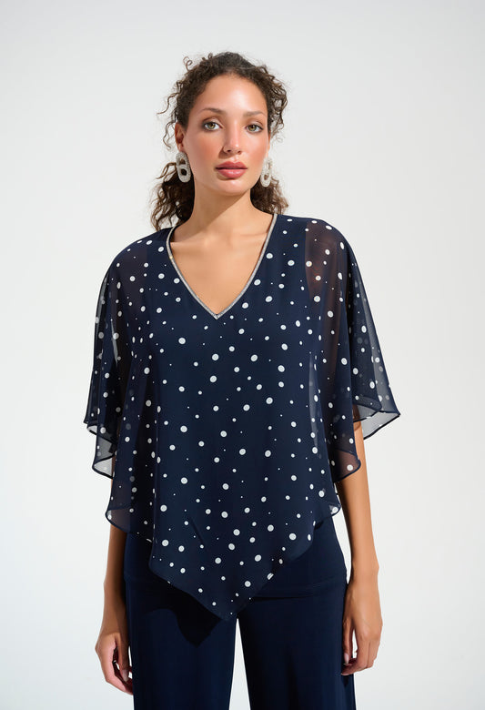 Polka Dot V-neck Blouse