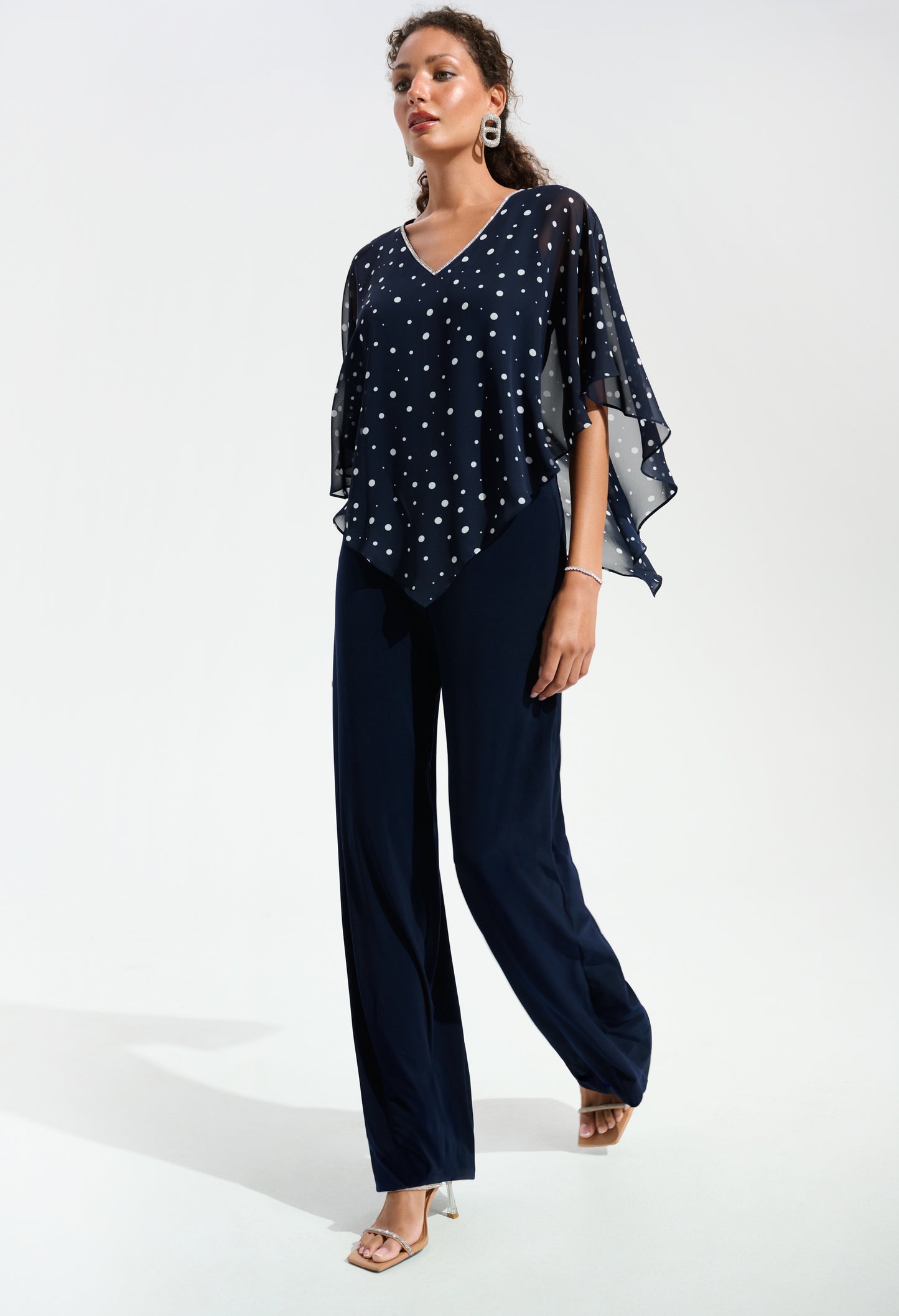 Polka Dot V-neck Blouse