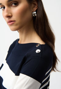 Striped Boat Neck Pullover