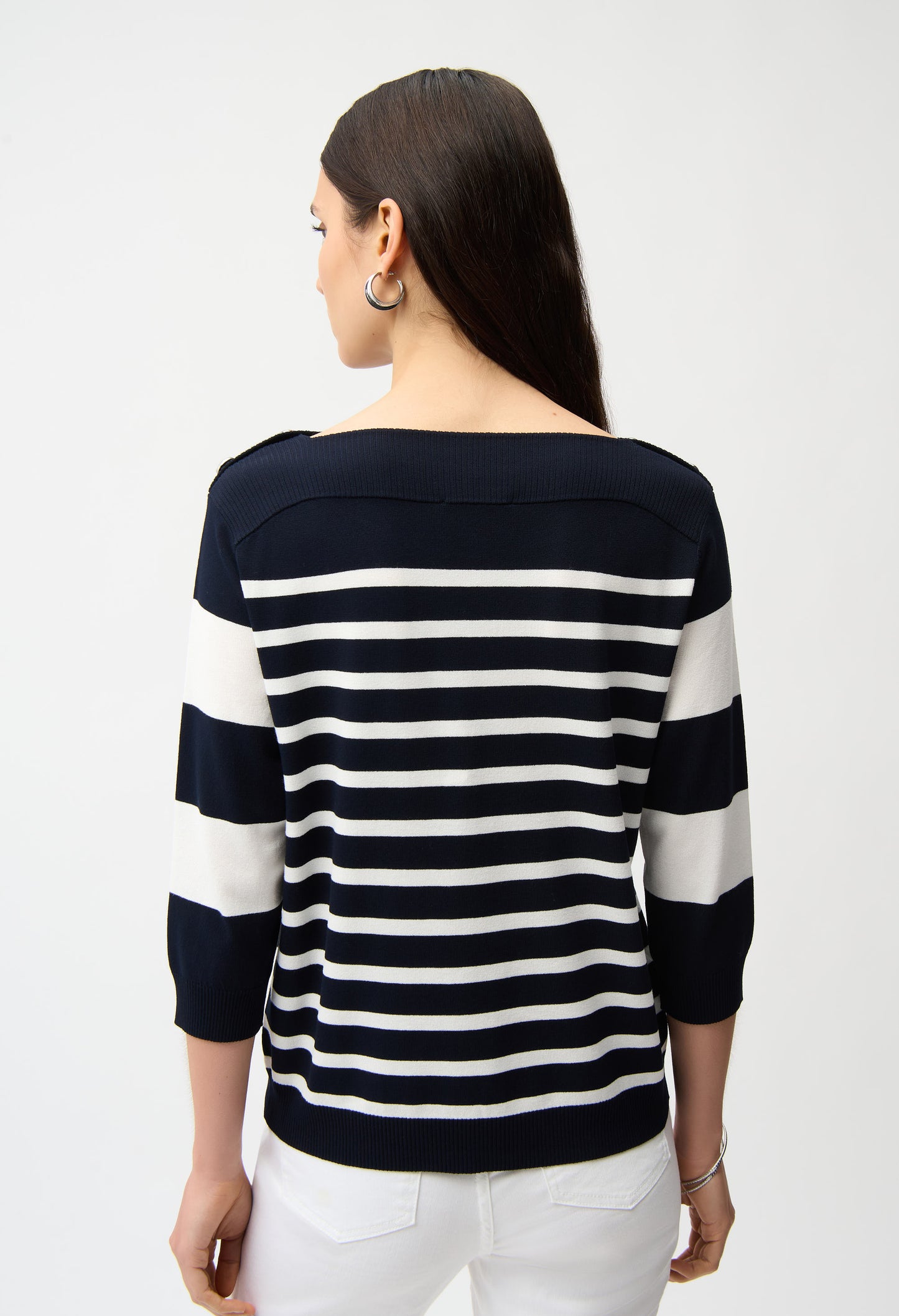 Striped Boat Neck Pullover