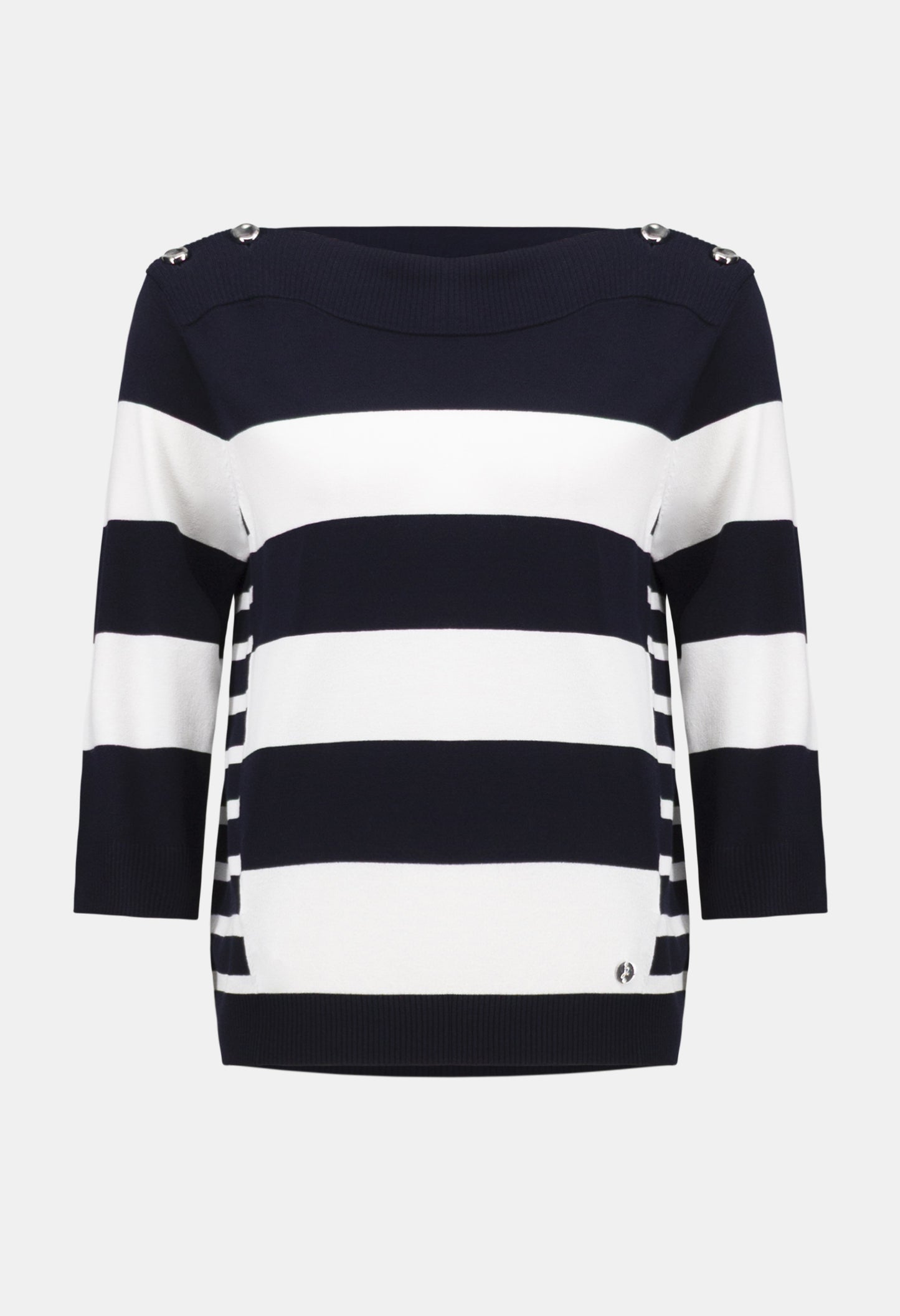 Striped Boat Neck Pullover
