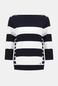 Striped Boat Neck Pullover