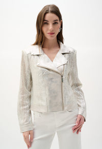 Metallic Biker Jacket