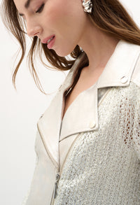 Metallic Biker Jacket
