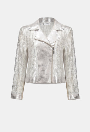 Metallic Biker Jacket