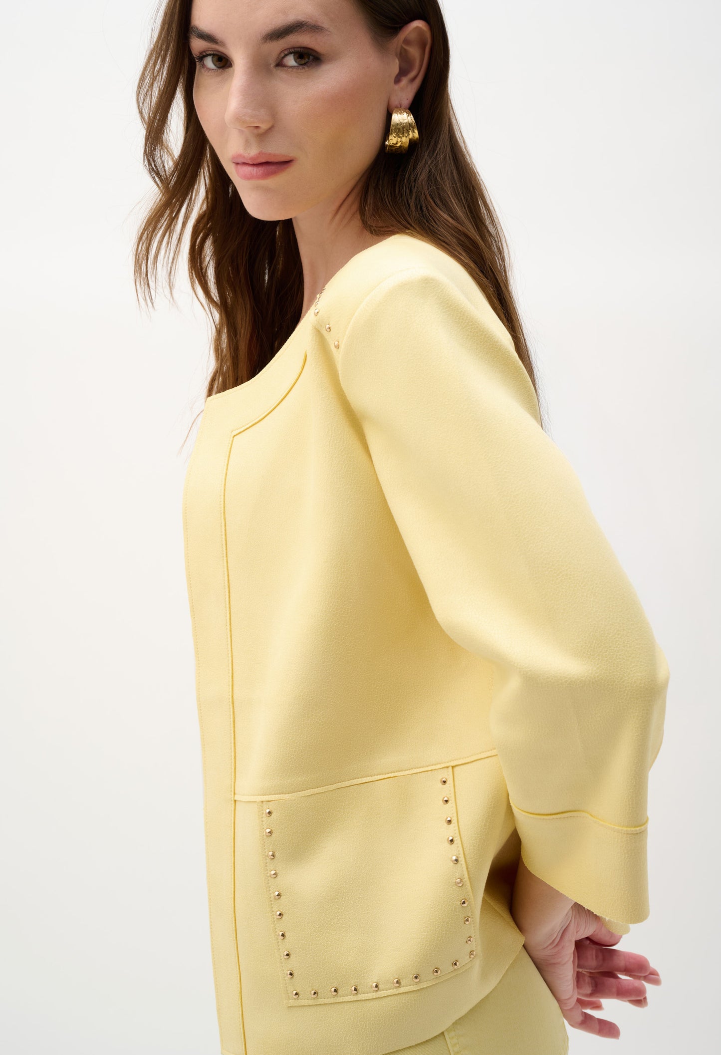 Buttoned Hip-length Jacket