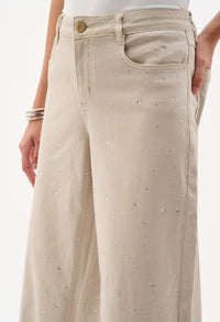 Wide Leg Jewel Embellished Trousers
