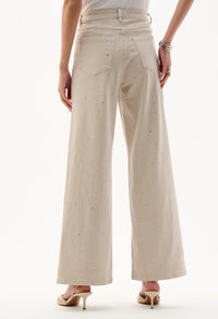 Wide Leg Jewel Embellished Trousers